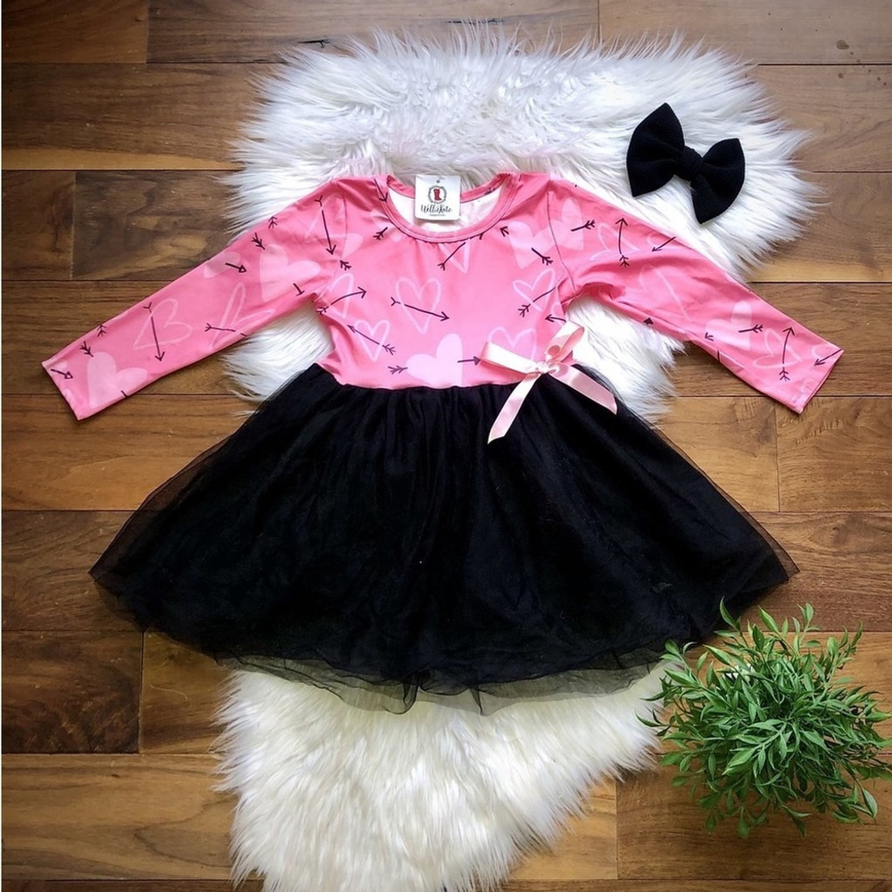 Wellington Designs Girls Heart Tulle Dress, Sz 6/12 NWT